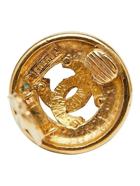 Chanel Coco Mark Round Gold Plated - Picture 4 of 5